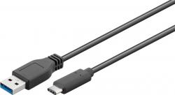 Cordon USB A 3.0 male USB-C mle 2m noir