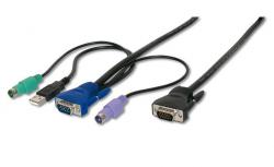 Cordon KVM 4/1 VGA PS2 USB 3m