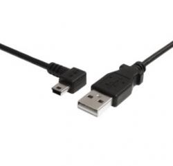 Cordon USB A/mini B M/M noir coud D 0.9
